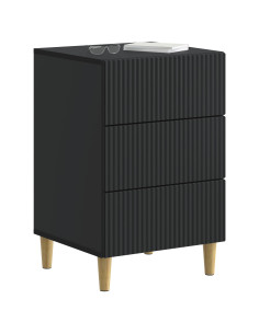 Armadio da Notte Nero 43 x 41 x 66,5 cm Legno ingegnerizzato 2