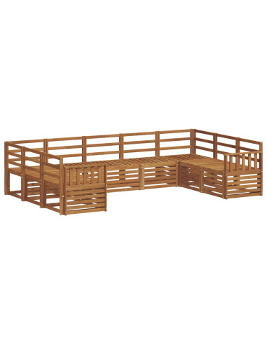 Set divani 9 pcs Naturale Legno di Acacia Massello