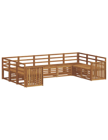 Set divani 9 pcs Naturale Legno di Acacia Massello