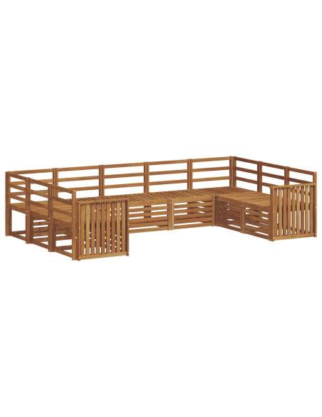 Set divani 9 pcs Naturale Legno di Acacia Massello
