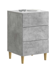 Armadio da Notte con cassetto Grigio Cemento 43 x 41 x 66,5 cm 2