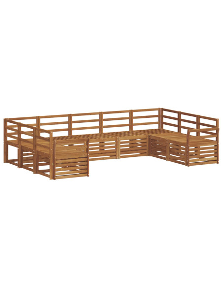 Set divani 9 pcs Naturale Legno di Acacia Massello