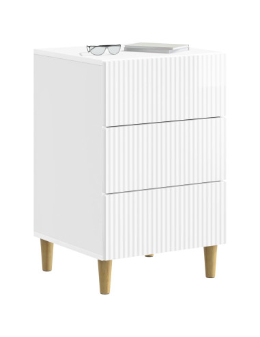 Armadio da Notte con cassetto Bianco Lucido 43 x 41 x 66,5 cm