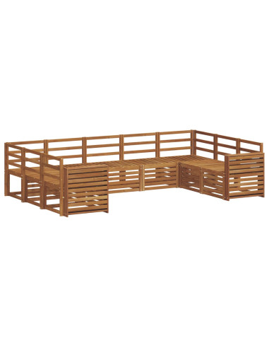 Set divani 9 pcs Naturale Legno di Acacia Massello