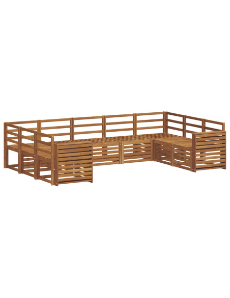 Set divani 9 pcs Naturale Legno di Acacia Massello
