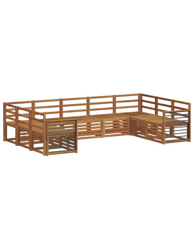 Set divani 9 pcs Naturale Legno di Acacia Massello