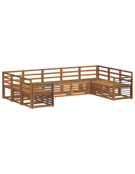 Set divani 9 pcs Naturale Legno di Acacia Massello
