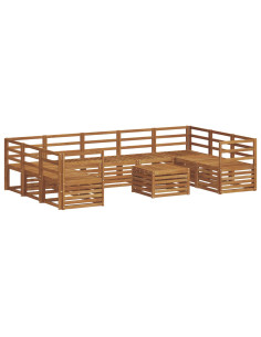 Set divani 10 pcs Naturale Legno di Acacia Massello 2