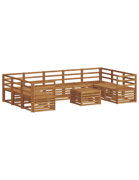 Set divani 10 pcs Naturale Legno di Acacia Massello