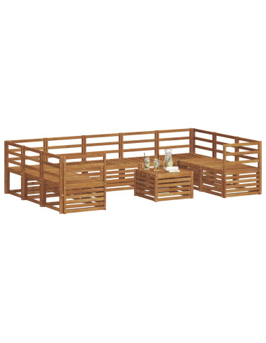 Set divani 10 pcs Naturale Legno di Acacia Massello