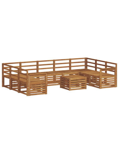Set divani 10 pcs Naturale Legno di Acacia Massello
