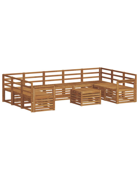 Set divani 10 pcs Naturale Legno di Acacia Massello