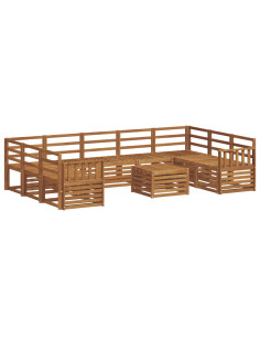 Set divani 10 pcs Naturale Legno di Acacia Massello 2