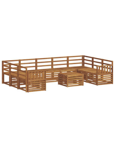 Set divani 10 pcs Naturale Legno di Acacia Massello