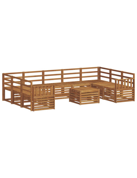 Set divani 10 pcs Naturale Legno di Acacia Massello