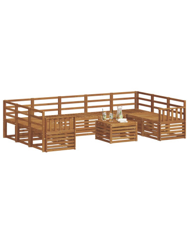 Set divani 10 pcs Naturale Legno di Acacia Massello