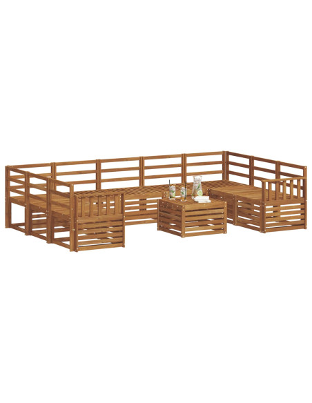 Set divani 10 pcs Naturale Legno di Acacia Massello