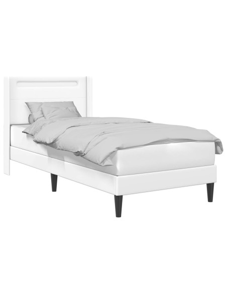 Struttura del letto con testiera Bianco 90 x 200 cm Similpelle