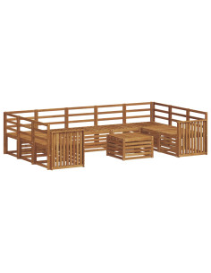 Set divani 10 pcs Naturale Legno di Acacia Massello 2