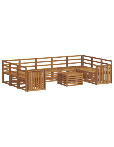 Set divani 10 pcs Naturale Legno di Acacia Massello