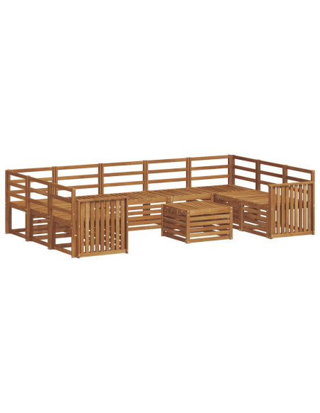 Set divani 10 pcs Naturale Legno di Acacia Massello