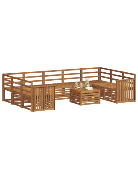 Set divani 10 pcs Naturale Legno di Acacia Massello
