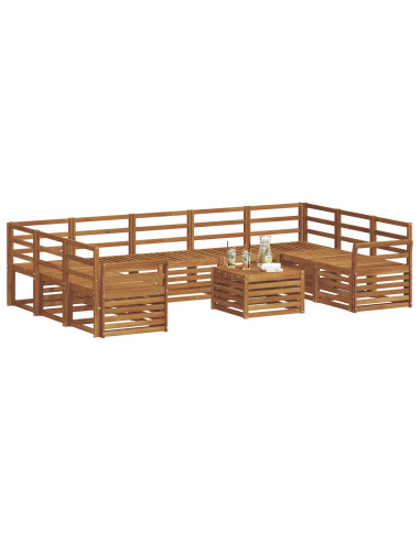 Set divani 10 pcs Naturale Legno di Acacia Massello