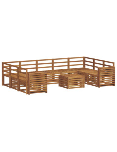 Set divani 10 pcs Naturale Legno di Acacia Massello 2
