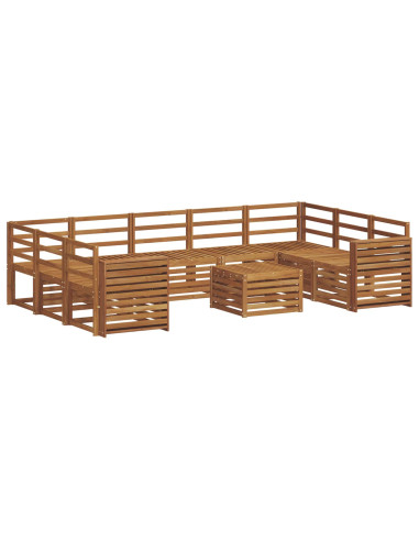 Set divani 10 pcs Naturale Legno di Acacia Massello