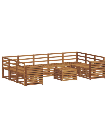 Set divani 10 pcs Naturale Legno di Acacia Massello