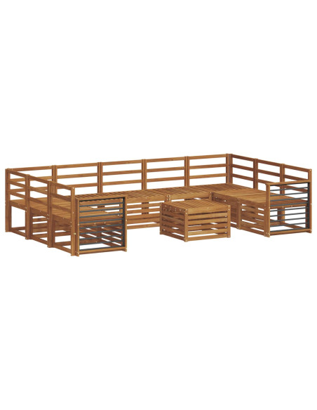 Set divani 10 pcs Naturale Legno di Acacia Massello