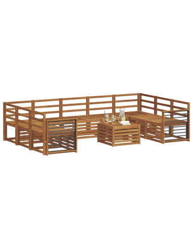 Set divani 10 pcs Naturale Legno di Acacia Massello