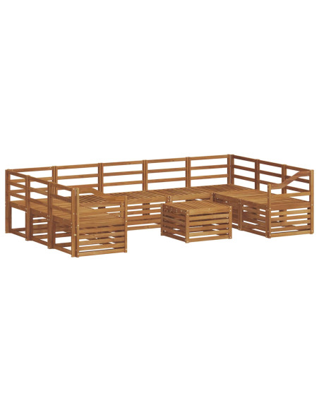 Set divani 10 pcs Naturale Legno di Acacia Massello