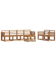 Set di divani da esterno 7 pcs Naturale 2