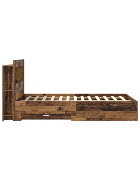 Telaio del letto con storage Legno antico 120 x 190 cm