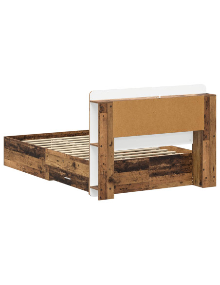 Telaio del letto con storage Legno antico 120 x 190 cm