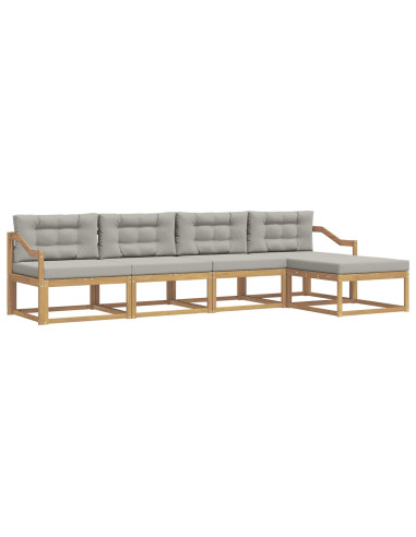 Set di divani da esterno 4 pcs Bianco e Grigio Chiaro