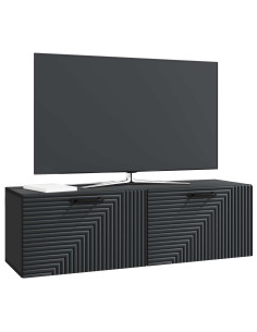 Mobile Porta TV da Muro Montaggio a parete Nero 98 x 31 x 30 cm 2
