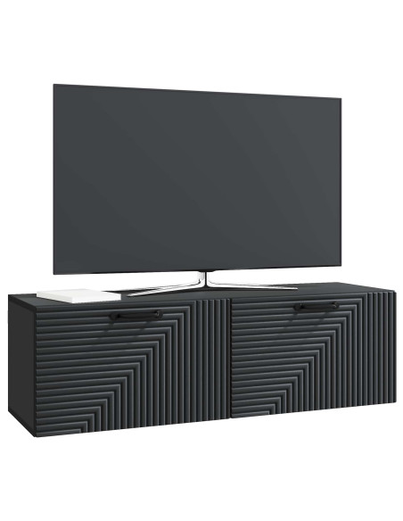 Mobile Porta TV da Muro Montaggio a parete Nero 98 x 31 x 30 cm