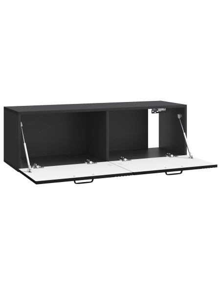 Mobile Porta TV da Muro Montaggio a parete Nero 98 x 31 x 30 cm