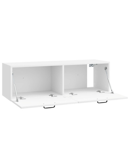 Mobile Porta TV da Muro Bianco Lucido 98 x 31 x 30 cm