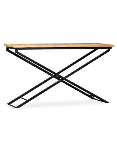 Tavolino Consolle in Legno Massello di Mango 130x40x80 cm