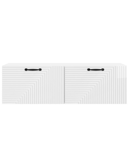 Mobile Porta TV da Muro Bianco Lucido 98 x 31 x 30 cm