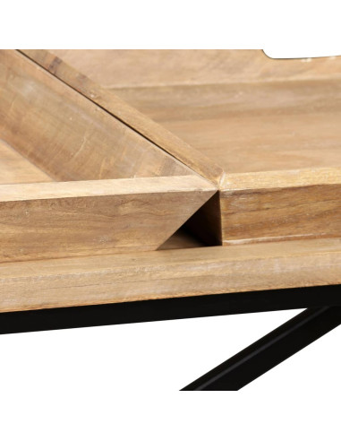 Tavolino Consolle in Legno Massello di Mango 130x40x80 cm