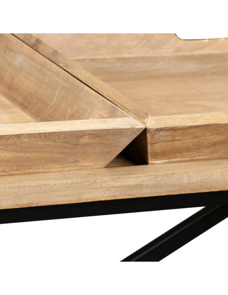 Tavolino Consolle in Legno Massello di Mango 130x40x80 cm