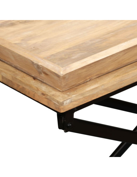 Tavolino Consolle in Legno Massello di Mango 130x40x80 cm