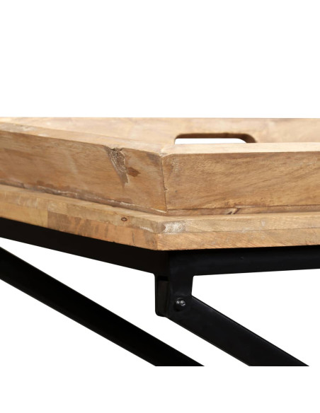 Tavolino Consolle in Legno Massello di Mango 130x40x80 cm