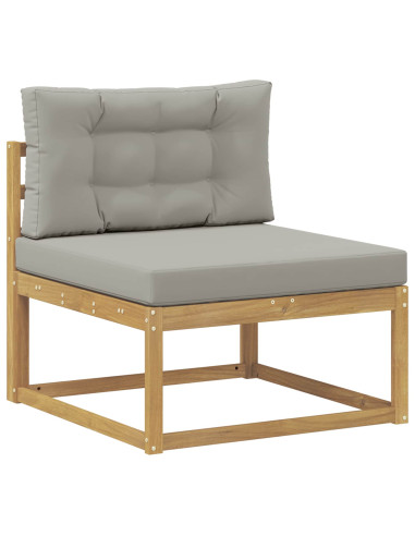 Set di divani da esterno 3 pcs Bianco e Grigio Chiaro
