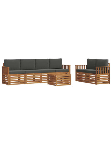 Set di divani da esterno con cuscino Naturale e Antracite