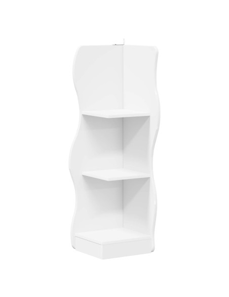 Mensola angolare Bianco 34 x 33 x 102 cm Legno ingegnerizzato